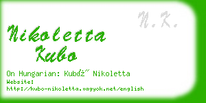 nikoletta kubo business card